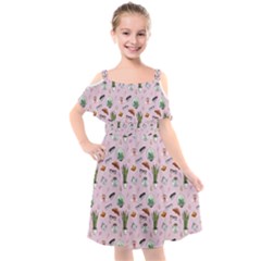 Office Time Kids  Cut Out Shoulders Chiffon Dress by SychEva