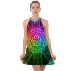 Fractal Design Halter Tie Back Chiffon Dress by Sparkle