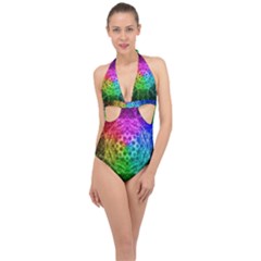 Fractal Design Halter Front Plunge Swimsuit by Sparkle