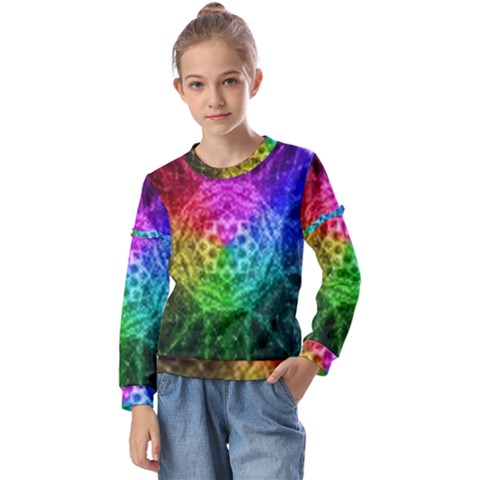 Fractal Design Kids  Long Sleeve Tee With Frill  by Sparkle