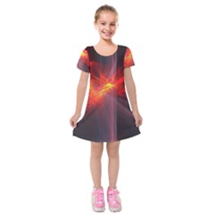 Fractal Kids  Short Sleeve Velvet Dress by Sparkle