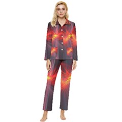 Fractal Womens  Long Sleeve Velvet Pocket Pajamas Set