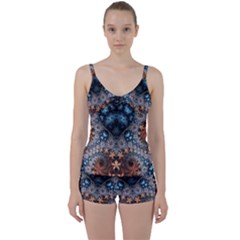 Fractal Tie Front Two Piece Tankini by Sparkle