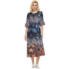 Fractal Double Cuff Midi Dress