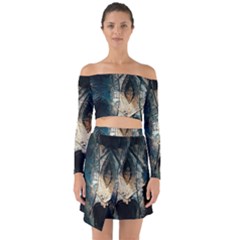 Fractal Off Shoulder Top With Skirt Set by Sparkle