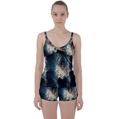 Fractal Tie Front Two Piece Tankini by Sparkle