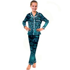 Fractal Kid s Satin Long Sleeve Pajamas Set