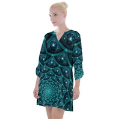 Fractal Open Neck Shift Dress