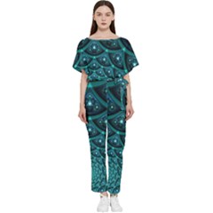 Fractal Batwing Lightweight Chiffon Jumpsuit