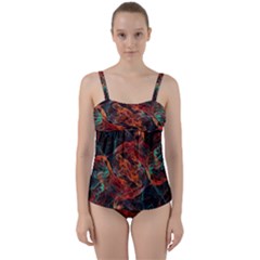 Fractal Twist Front Tankini Set by Sparkle