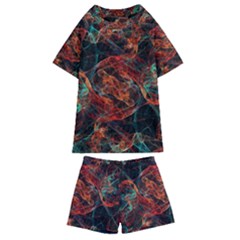 Fractal Kids  Swim Tee And Shorts Set