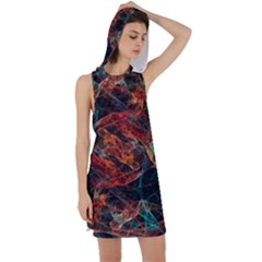 Fractal Racer Back Hoodie Dress by Sparkle