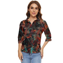 Fractal Women s Quarter Sleeve Pocket Shirt