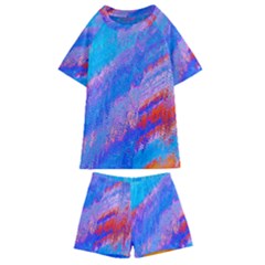 Fractal Kids  Swim Tee And Shorts Set