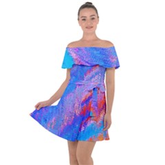 Fractal Off Shoulder Velour Dress by Sparkle