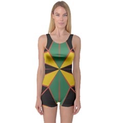 Abstract Pattern Geometric Backgrounds   One Piece Boyleg Swimsuit by Eskimos