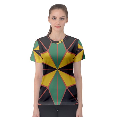 Abstract Pattern Geometric Backgrounds   Women s Sport Mesh Tee by Eskimos