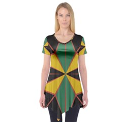 Abstract Pattern Geometric Backgrounds   Short Sleeve Tunic  by Eskimos