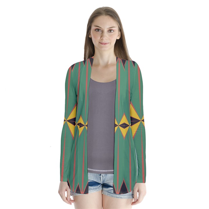 Abstract pattern geometric backgrounds   Drape Collar Cardigan