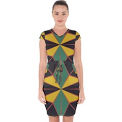 Abstract Pattern Geometric Backgrounds   Capsleeve Drawstring Dress  by Eskimos