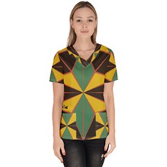 Abstract Pattern Geometric Backgrounds   Women s V-neck Scrub Top by Eskimos