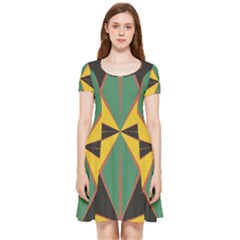 Abstract Pattern Geometric Backgrounds   Inside Out Cap Sleeve Dress by Eskimos