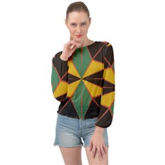 Abstract Pattern Geometric Backgrounds   Banded Bottom Chiffon Top by Eskimos