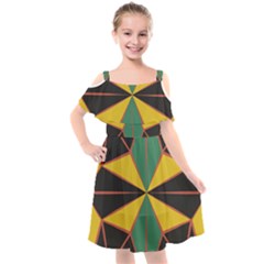 Abstract Pattern Geometric Backgrounds   Kids  Cut Out Shoulders Chiffon Dress by Eskimos