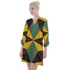 Abstract Pattern Geometric Backgrounds   Open Neck Shift Dress by Eskimos