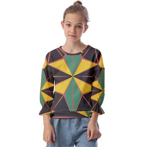 Abstract Pattern Geometric Backgrounds   Kids  Cuff Sleeve Top by Eskimos