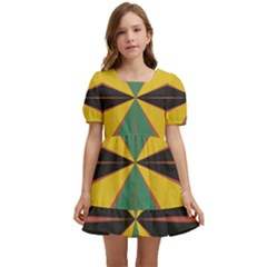 Abstract Pattern Geometric Backgrounds   Kids  Short Sleeve Dolly Dress