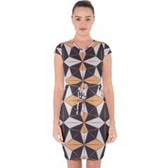 Abstract Pattern Geometric Backgrounds   Capsleeve Drawstring Dress  by Eskimos