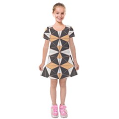 Abstract Pattern Geometric Backgrounds   Kids  Short Sleeve Velvet Dress by Eskimos