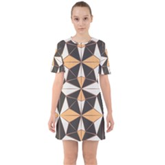 Abstract Pattern Geometric Backgrounds   Sixties Short Sleeve Mini Dress by Eskimos