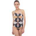 Abstract pattern geometric backgrounds   Classic One Shoulder Swimsuit View1