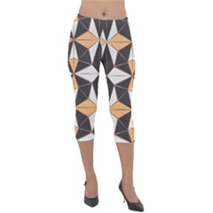 Abstract Pattern Geometric Backgrounds   Lightweight Velour Capri Leggings  by Eskimos