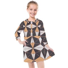 Abstract Pattern Geometric Backgrounds   Kids  Quarter Sleeve Shirt Dress