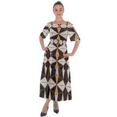 Abstract Pattern Geometric Backgrounds   Shoulder Straps Boho Maxi Dress  by Eskimos