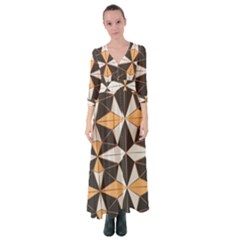 Abstract Pattern Geometric Backgrounds   Button Up Maxi Dress by Eskimos