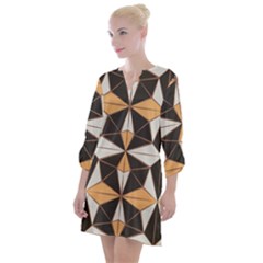 Abstract Pattern Geometric Backgrounds   Open Neck Shift Dress by Eskimos