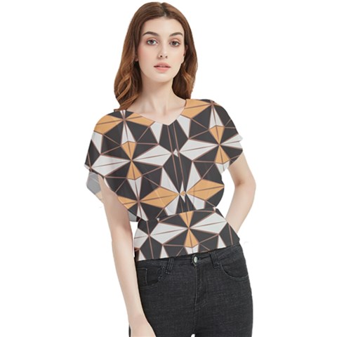 Abstract Pattern Geometric Backgrounds   Butterfly Chiffon Blouse by Eskimos