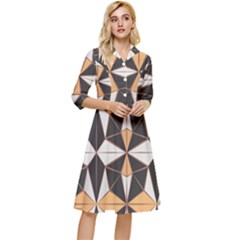 Abstract Pattern Geometric Backgrounds   Classy Knee Length Dress