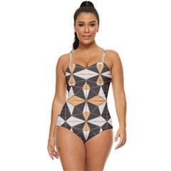 Abstract Pattern Geometric Backgrounds   Retro Full Coverage Swimsuit