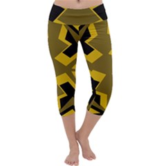 Abstract pattern geometric backgrounds   Capri Yoga Leggings