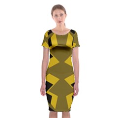 Abstract pattern geometric backgrounds   Classic Short Sleeve Midi Dress