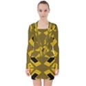 Abstract pattern geometric backgrounds   V-neck Bodycon Long Sleeve Dress View1