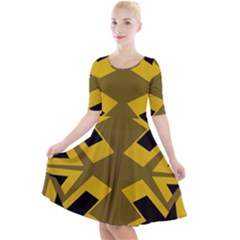 Abstract pattern geometric backgrounds   Quarter Sleeve A-Line Dress