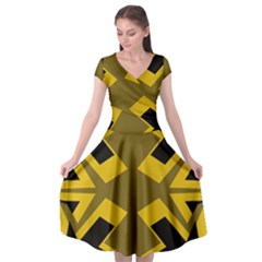 Abstract pattern geometric backgrounds   Cap Sleeve Wrap Front Dress