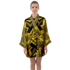 Abstract Pattern Geometric Backgrounds   Long Sleeve Satin Kimono by Eskimos