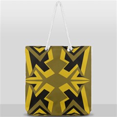 Abstract pattern geometric backgrounds   Full Print Rope Handle Tote (Large)